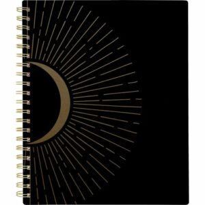 Radiate Weekly/Monthly Planner, Stylized Solar-Eclipse Artwork, 11 x 9.25, Black/Gold Cover, 12-Month (Jan to Dec): 2025