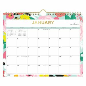 Day Designer Secret Garden Mint Monthly Wall Calendar, Floral Artwork, 11 x 8.75, Multicolor Sheets, 12-Month (Jan-Dec): 2025