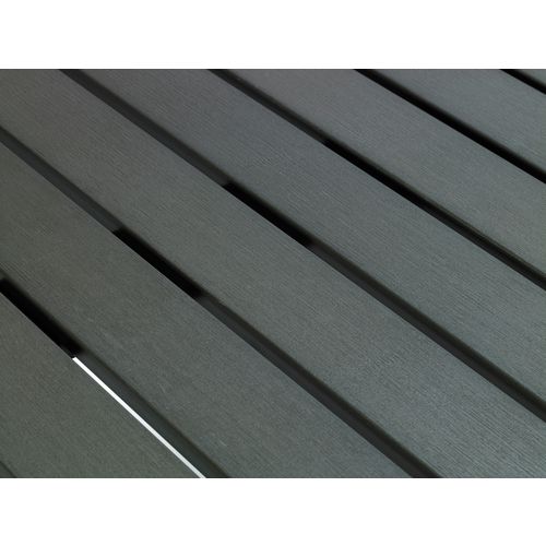 Eveleen Outdoor Bistro Patio Table, Two Gray Powder-Coated Polymer Barstools, Round, 30" Dia x 41h, White - Image 4