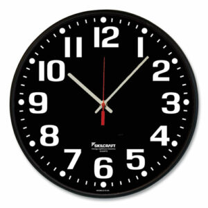 6645016986561 SKILCRAFT High Contrast Quartz Wall Clock, 12.75" Overall Diameter, Black Case, 1 AA (sold separately)