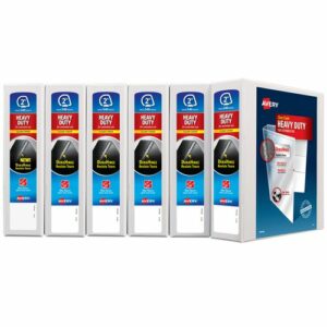 Heavy-Duty View Binder with DuraHinge and One Touch EZD Rings, 3 Rings, 2" Capacity, 11 x 8.5, White, 6/Carton