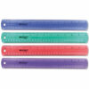 12" Jewel Colored Ruler, Standard/Metric, Plastic - Image 2