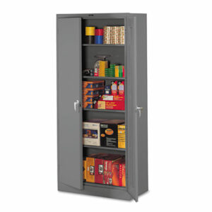 78" High Deluxe Steel Storage Cabinet, 36w x 24d x 78h, Medium Gray