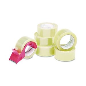 7510015796873, SKILCRAFT Commercial Package Sealing Tape with Handheld Dispenser, 3" Core, 2" x 55 yds, Clear, 6/Pack