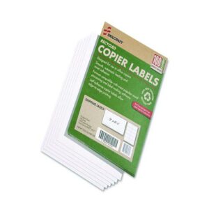 7530015872621, SKILCRAFT Recycled Copier Labels, Copiers, 2 x 4.25, White, 10/Sheet, 100 Sheets/Box