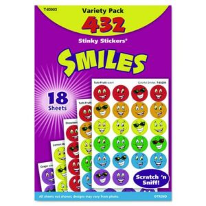 Stinky Stickers Variety Pack, Smiles, Assorted Colors, 432/Pack