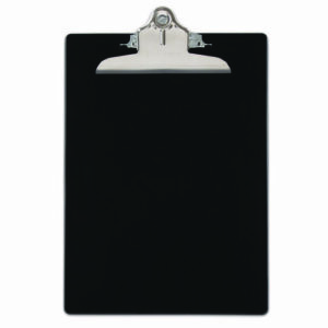 Recycled Plastic Clipboard with Ruler Edge, 1" Clip Capacity, Holds 8.5 x 11 Sheets, Black