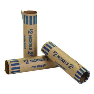 Crimped End Coin Wrappers, Nickels, $2, 1,000 Wrappers/Pack