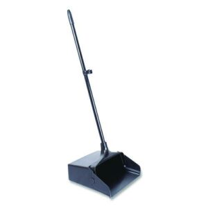 Lobby Dust Pan, 11.75 x 37, 34" Handle, Plastic/Aluminum, Black