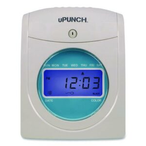Digital Auto-Align Punch Time Clock Bundle, Digital Display, White