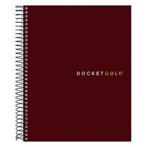Docket Gold Planner, Project-Management Format with Narrow Ruling, Black Paperboard Cover, (70) 8.5 x 6.75 Sheets
