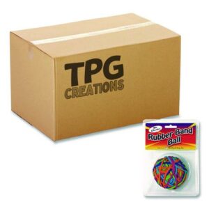 Rubber Band Ball, 2.5" Diameter, Assorted Colors, 250 Bands/Ball, 36/Carton