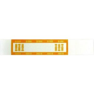Currency Straps, $10 Bill, $1,000, Self-Adhesive, 1,000/Pack