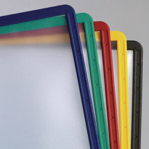SHERPA Vario Replacement Panels, 1 Section, Clear Panel Assorted Color Borders, 5/Pack