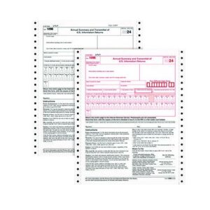 2-Part 1096 Continuous Feed Tax Forms, Fiscal Year: 2024, Two-Part Carbonless, 8 x 11, 10 Forms Total