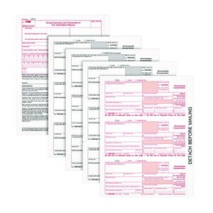 4-Part 1099-NEC Tax Forms with Tax Forms Helper, Fiscal Year: 2024, Carbonless, 8.5 x 3.5, 3 Forms/Sheet, 50 Forms Total
