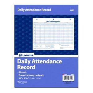 Attendance Records, One Part (No Copies), 11 x 8.5, 50 Forms Total