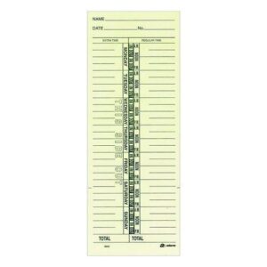 Time Cards for Acroprint, Amano and Lathem Time Clocks, One Side, Weekly, 3.38 x 9, 200/Pack