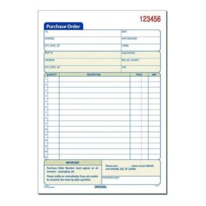Multipart Purchase Order Pad, Two-Part Carbonless, 7.94 x 5.56, 50 Forms/Pad, 10 Pads/Pack