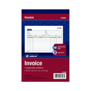 Multipart General-Purpose Invoice Pad, Three-Part Carbonless, 7.94 x 5.56, 50 Forms Total