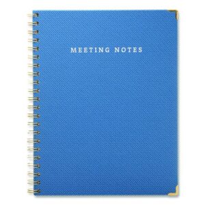 Meeting Notes Book, Space for Up to 159 Meetings, Meeting-Minutes/Notes Format, Blue/Gold Cover, (80) 11 x 8.5 Sheets