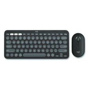Pebble 2 Wireless Keyboard and Optical Mouse Combo, 2.4 GHz Frequency/32.8" Wireless Range, Tonal Graphite