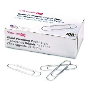 Premium Jumbo Paper Clips, Jumbo, Smooth, Silver, 100/Box, 10 Boxes/Pack