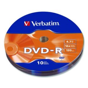 DVD-R Recordable Disc, 4.7 GB, 16x, Wrap, Silver, 10/Pack