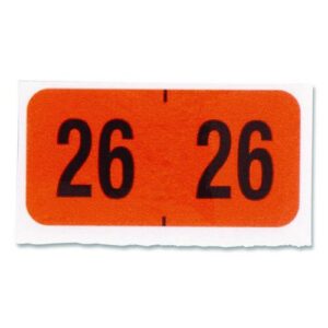 Yearly End Tab File Folder Labels, 0.75 x 1.5, Orange, 500/Roll