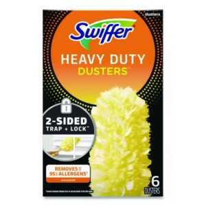 Heavy Duty Dusters Refill, Dust Lock Fiber, Yellow, 6/Box