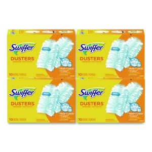 Refill Dusters, Dust Lock Fiber, Light Blue, Unscented, 10/Box, 4 Box/Carton