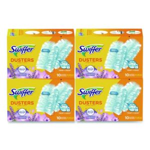Refill Dusters, DustLock Fiber, Light Blue, Lavender Vanilla Scent,10/Box,4 Boxes/Carton