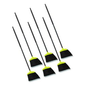 Jumbo Smooth Sweep Angled Broom, 46" Handle, Black/Yellow, 6/Carton