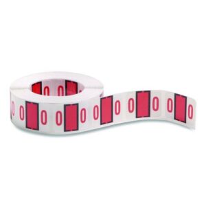 Numerical End Tab File Folder Labels, 0, 1 x 1.25, White, 500/Roll