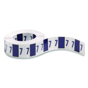 Numerical End Tab File Folder Labels, 7, 1 x 1.25, White, 500/Roll