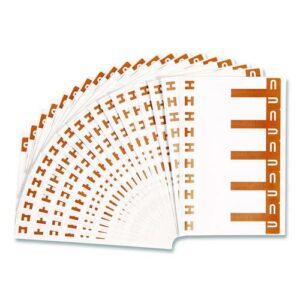 AlphaZ Color-Coded First Letter Combo Alpha Labels, H/U, 1.16 x 3.63, Dark Brown/White, 5/Sheet, 20 Sheets/Pack