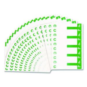 AlphaZ Color-Coded First Letter Combo Alpha Labels, C/P, 1.16 x 3.63, Dark Green/White, 5/Sheet, 20 Sheets/Pack