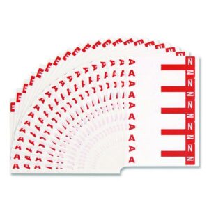 AlphaZ Color-Coded First Letter Combo Alpha Labels, A/N, 1.16 x 3.63, Red/White, 5/Sheet, 20 Sheets/Pack