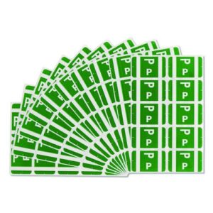 AlphaZ Color-Coded Second Letter Alphabetical Labels, P, 1 x 1.63, Dark Green, 10/Sheet, 10 Sheets/Pack