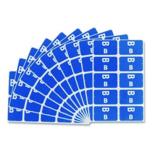 AlphaZ Color-Coded Second Letter Alphabetical Labels, B, 1 x 1.63, Dark Blue, 10/Sheet, 10 Sheets/Pack