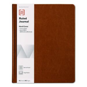Hardcover Business Journal with Elastic Closure, 1-Subject, Narrow Rule, Cognac Cover, (96) 10 x 8 Sheets