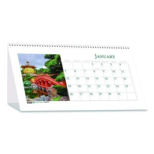 Recycled Gardens of the World Monthly Desktop Calendar, Garden Scene Photography, 8.5 x 4.25, White, 12-Month (Jan-Dec): 2025