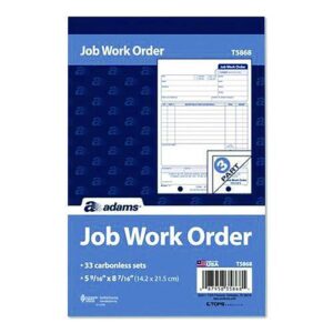 Multipart Job Work Order Pad, Three-Part Carbonless, 5.56 x 7.94, 33 Forms Total