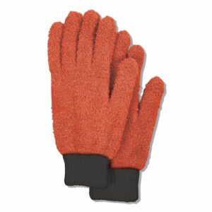 Microfiber Dusting Gloves, Coral with Black Cuffs, 2 Gloves