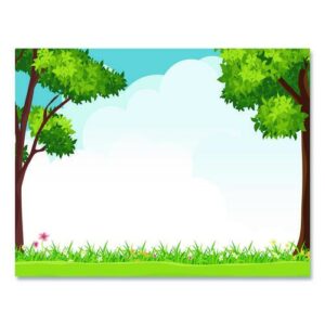 Tree Free Award Certificates, 8.5 x 11, Green/Brown/Blue, with Outside Scene Border, 15/Pack