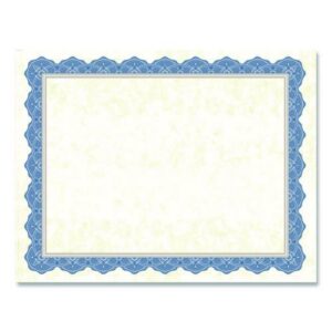 Award Certificates, 8.5 x 11, Natural with Braided Blue/Silver Border, 15/Pack