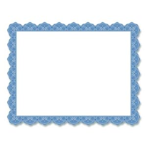 Award Certificates, 8.5 x 11, White with Braided Blue Border, 25/Pack