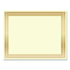Award Certificates, 8.5 x 11, Ivory with Traditional Gold Border, 100/Pack