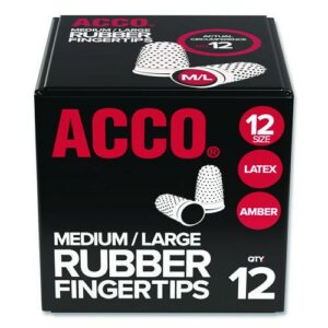 Rubber Finger Tips, 12 (Medium-Large), Amber, Dozen