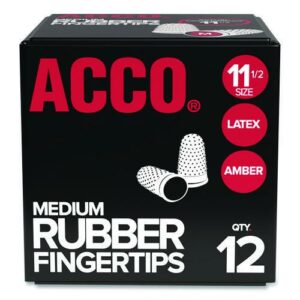 Rubber Finger Tips, 11 1/2 (Medium), Amber, Dozen